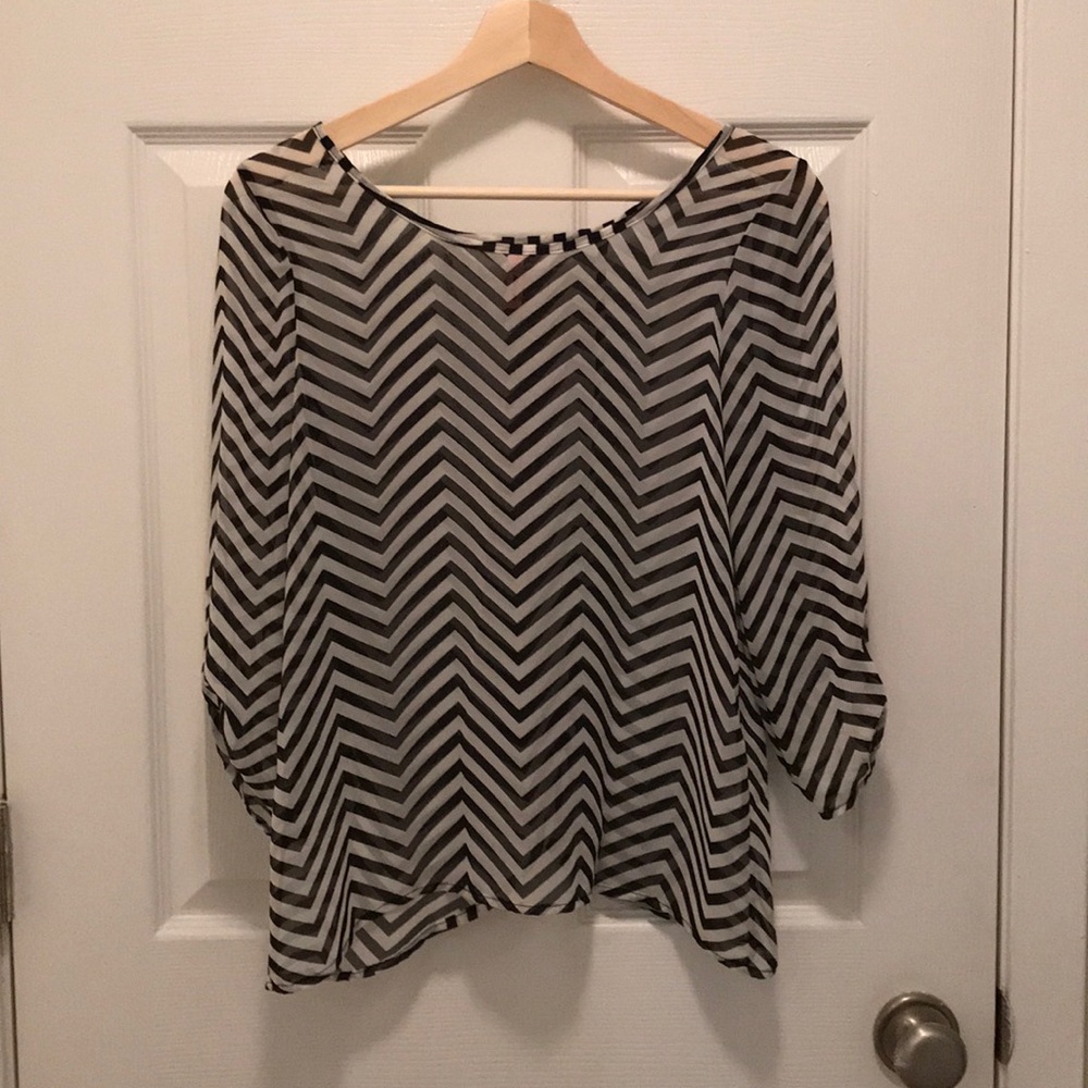 Sheer Chevron Blouse